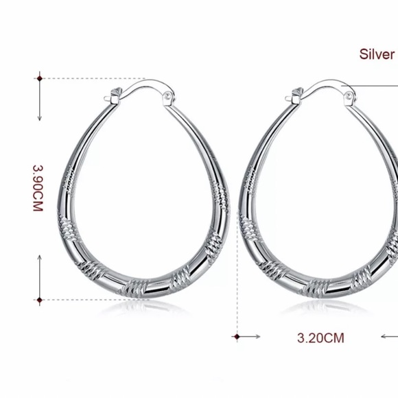 New 925 Sterling Silver Hoop Earrings - Picture 7 of 8